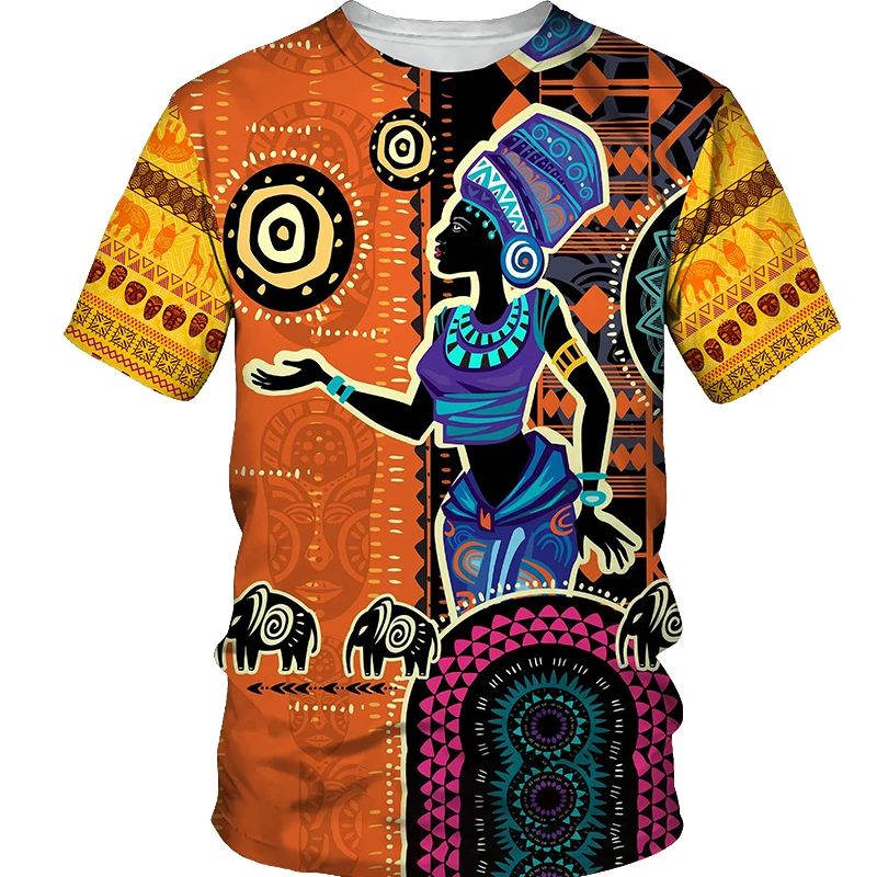 

African Men's T-Shirts Vintage Style 3D Printed Dashiki Clothes Fashion Harajuku Colorful African Printed O-neck short sleeve
