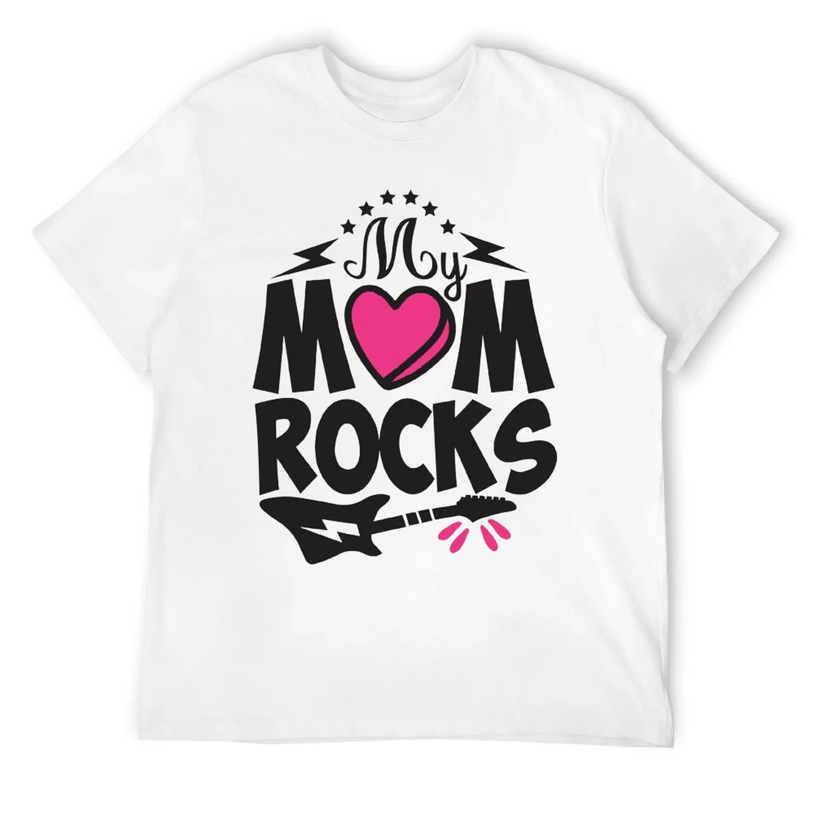 Женская майка с надписью Mom Rocks на день матери Винтажная футболка круглым вырезом
