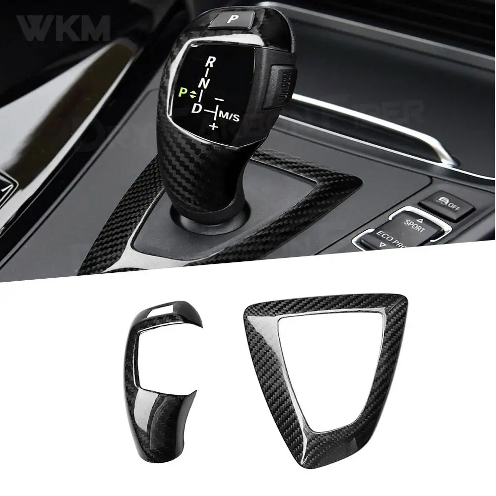 

Carbon Fiber Car Gear Shift Knob Cover Multimedia Button Panel for BMW 1 2 3 4 Series F20 F30 F32 F33 F36 X3 X5 12-17 LHD/RHD