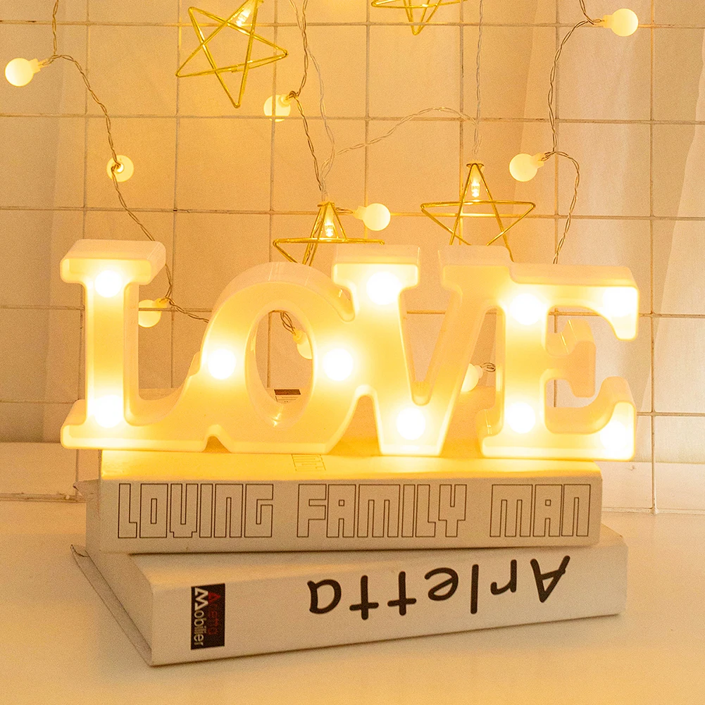 

LOVE LED Night Light Desktop Ornaments Lamps for Proposal Wedding Decorations Home Kid Bedroom Table Adornmen 29.5x10x4cmt