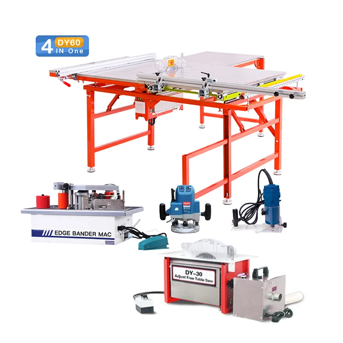 Деревообрабатывающая пила WOODPRO DY60 с подвижным столом, портативным кромкооблицовочным станком и другими функциями.