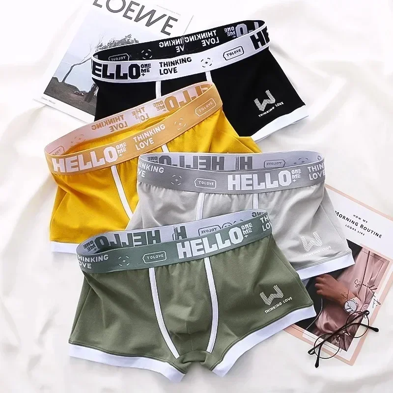 Трусы-боксеры мужские хлопковое нижнее белье пикантные шорты-боксеры