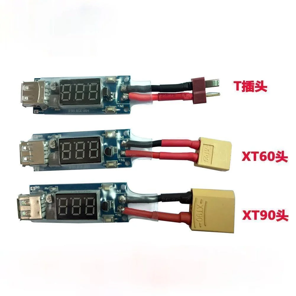 

RC Lithium Battery To Mobile Phone USB Charging 5V 2A Field Converter 7.4-40V Wide Voltage Input