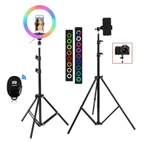 26cm 33cm rgb selfie ring led light with stand tripod photography studio ring lamps for phone tiktok youtube makeup video vlog