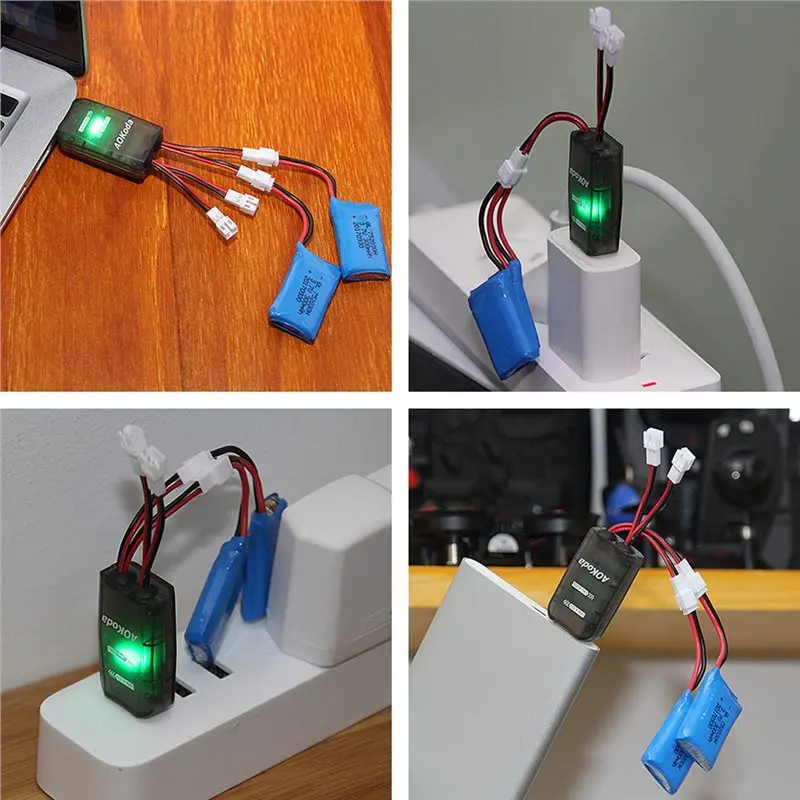 Фото Аккумулятор Aokoda CX405 4CH Micro USB для радиоуправляемых вертолетов, самолетов, дронов, для 1S Lipo/Lihv аккумуляторов 4.2V/4.35V №4