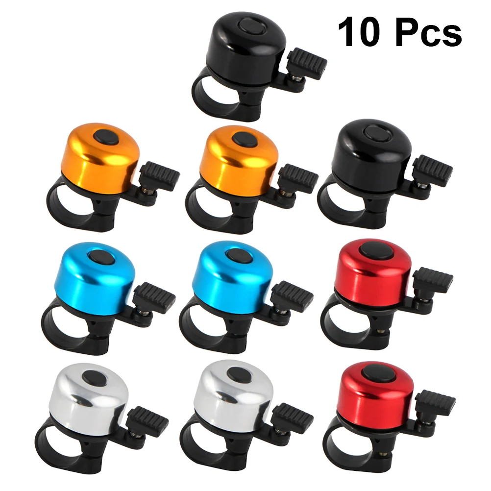 

10pcs Miniature Mini Bikes Loud Bell Prcatical Melodious Road Bike Thumb Bell Accessory (Black Red Blue Golden and Silver 2pcs