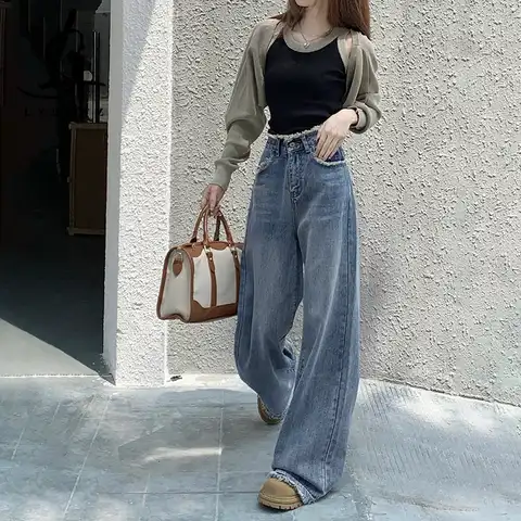 Denim Vintage Jeans Woman High Waist Baggy Jeans Women 2022 Female Clothing Women's Pants Korean Fashion Streetwear Y2k Clothes