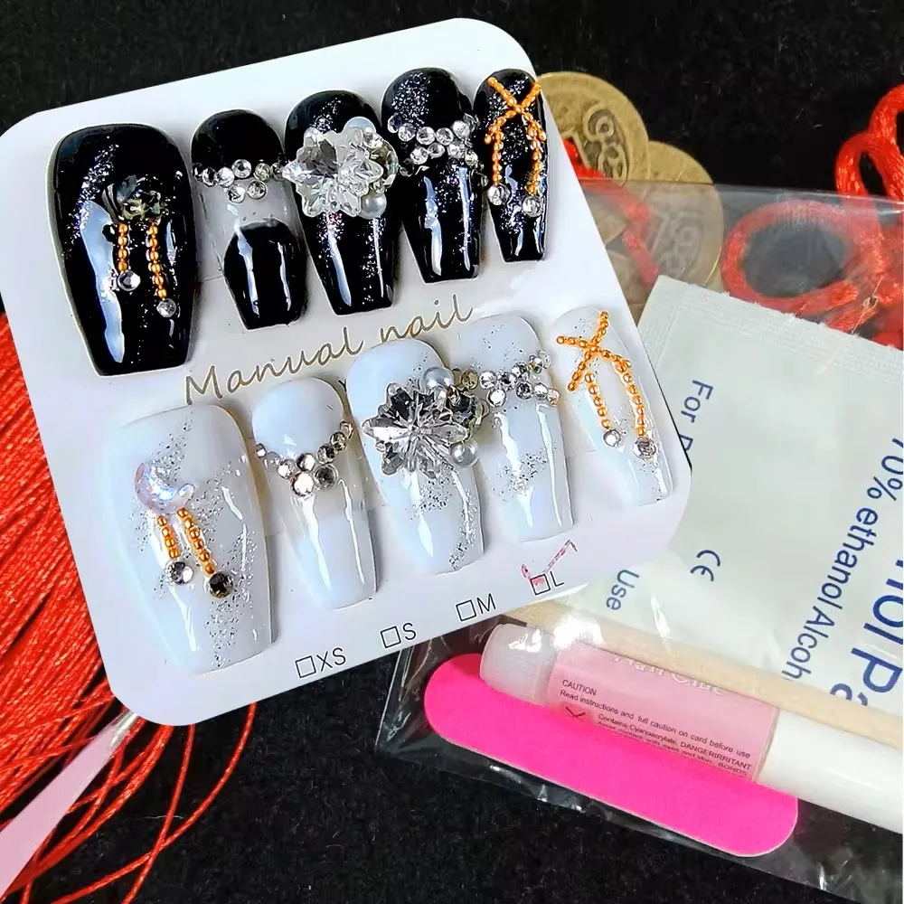 10 шт. высокое качество ручной пресс для ногтей средняя лестница черный белый цвет