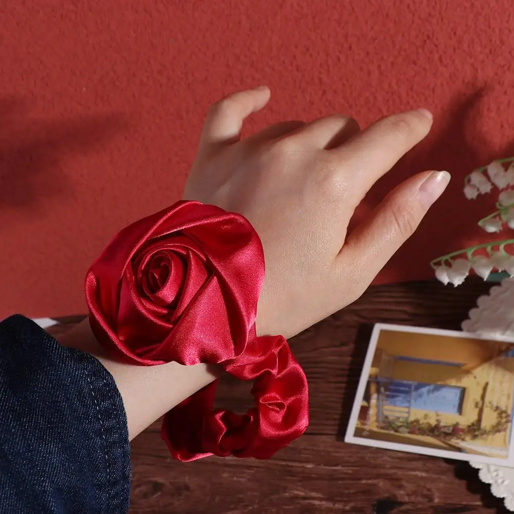 Веревка для волос девочек кольцо с толстой кишкой шелковая атласная резинка