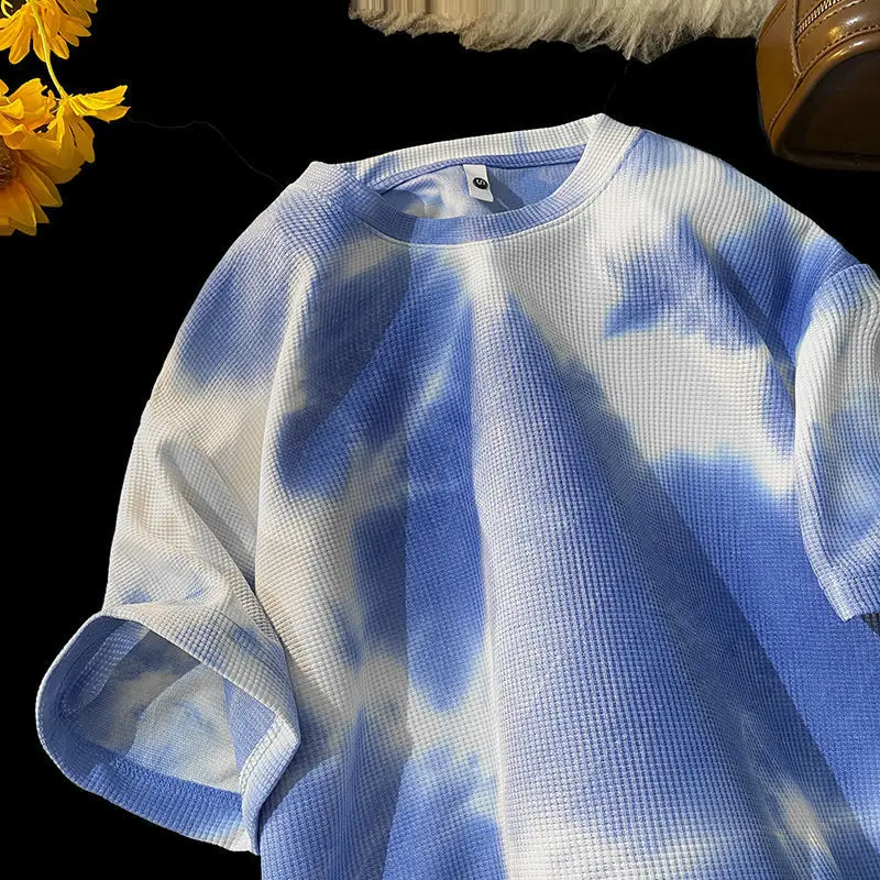 Очень большая вафельная футболка с короткими рукавами весом 50 00 кг мужская