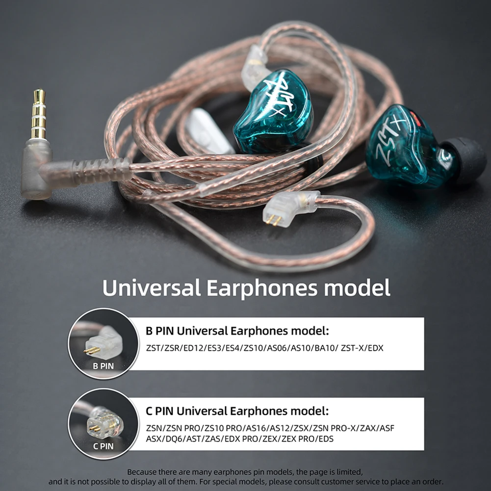 

High-Purity Oxygen-Free Copper Twisted Earphone Cable for KZ/CCA ZST ZSR ZSN ZSN PRO Headset Wire Original Replacement Cord