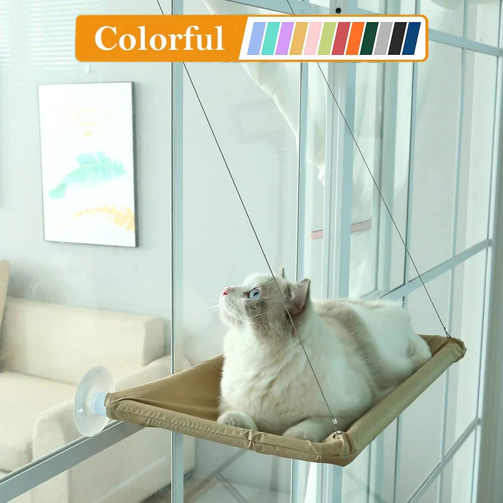 

Cat Window Hanging Bed Kitty Pet Hammock Solid Sunny Kitten Seat House Comfortable Breathable Strong Washable Suction Cup Home