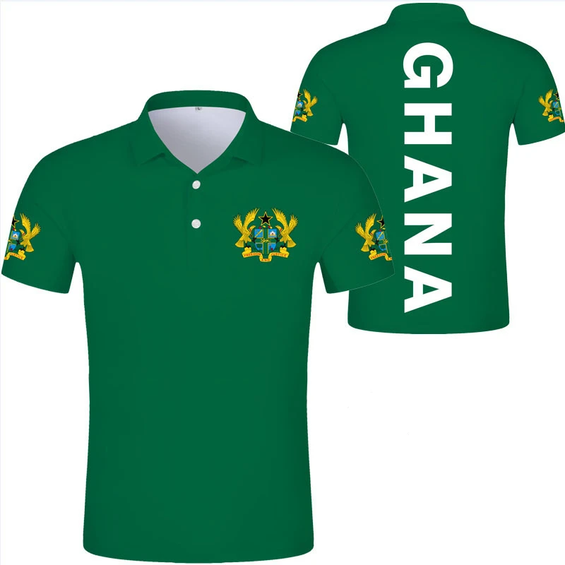 Футболка-поло мужская с принтом флага Ганы