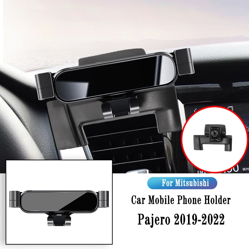 Car Phone Holder For Mitsubishi Pajero 2019-2022 Gravity Navigation Bracket Stand Air Outlet Clip Rotatable Support Accessories Car Phone Holder For Mitsubishi Pajero 2019-2022 Gravity Navigation Bracket Stand Air Outlet Clip Rotatable Support Accessories
