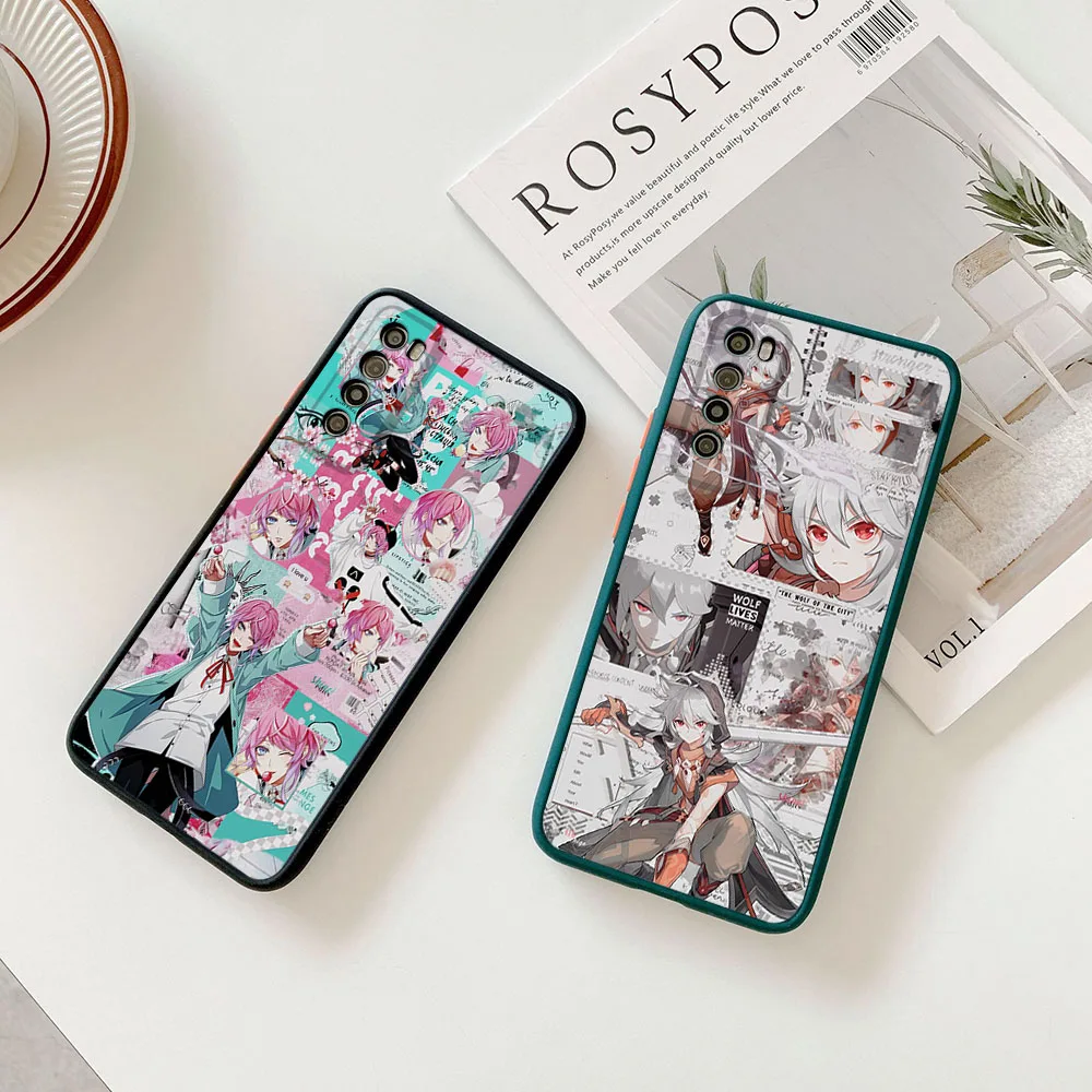 Чехлы для Redmi 9 9a 9c 10c 10a Note 7 8 10 9s 10s t Xiaomi 9T 10T Pro Genshin Impact Anime Frosted Translucent Funda Чехол