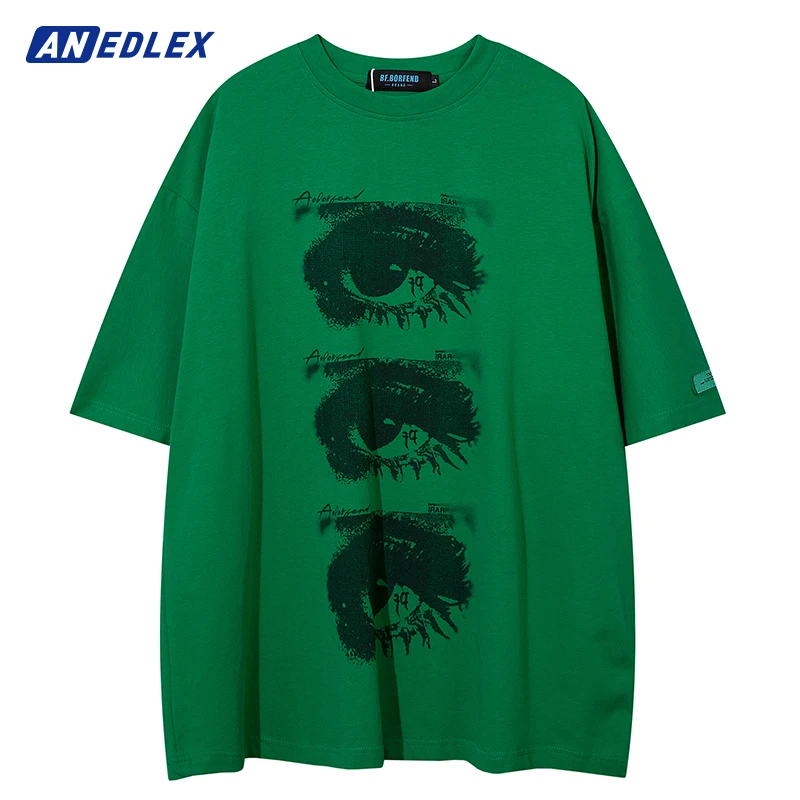 

2022 Men Hip Hop Streetwear Oversized T Shirt Eyes Printed Harajuku T-Shirt Cotton Casual Tshirt Summer Short Sleeve Tops Tees
