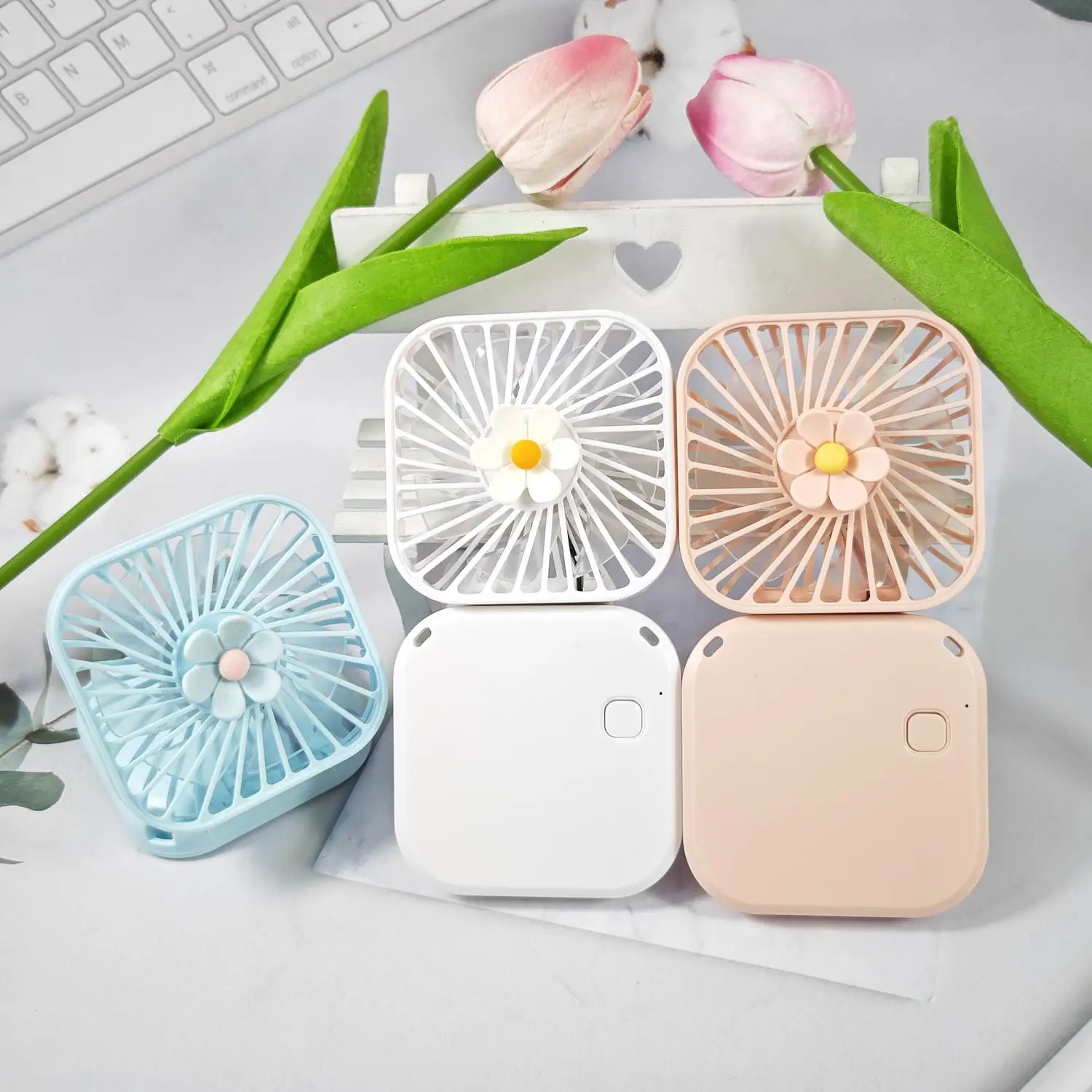 Портативный складной мини-вентилятор Daisy Decor с USB-зарядкой для рабочего стола, офиса и использования на улице (art.: 3920db142fa82) - 3920db142fa82
