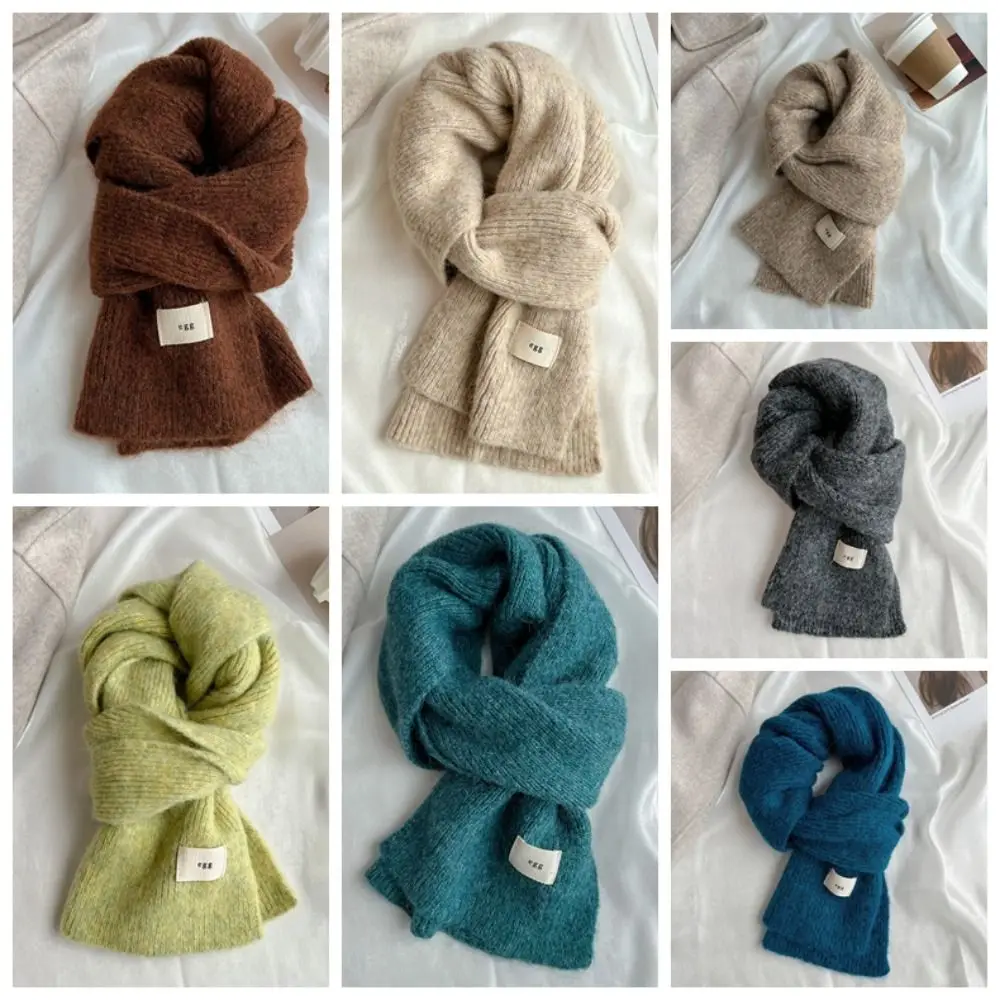 Ретро плюшевая мохеровая длинная шаль вязаные зимние шарфы шерстяные в