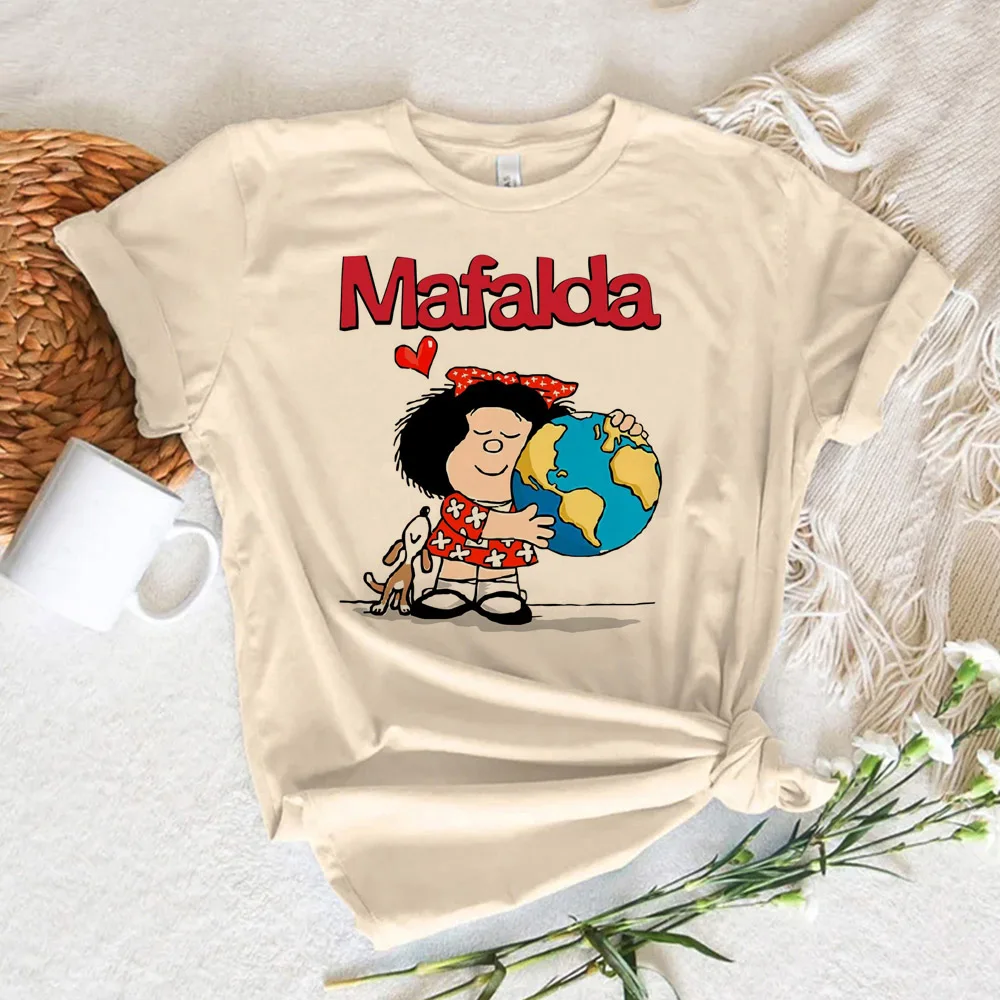 Топ Mafalda женская дизайнерская футболка harajuku забавная одежда для девушек