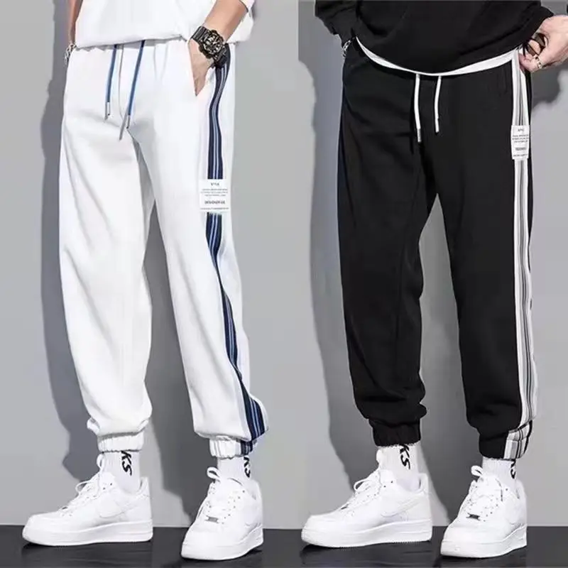 NEW Classic Streetwear Hip Hop Joggers Men Letter Ribbons Cargo Pants Pockets Track Tactical Casual Male Trousers Sweatpant K136 images - 6