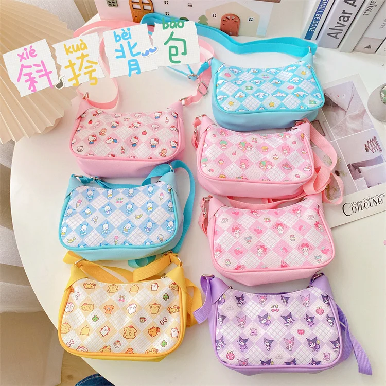 

Sanrio Kuromi Cinnamoroll Wallet Kawaii Hello Kitty Coin Purse Cute Women's Shoulder Bag Crossbody Bag Key Earphone Storage Bag