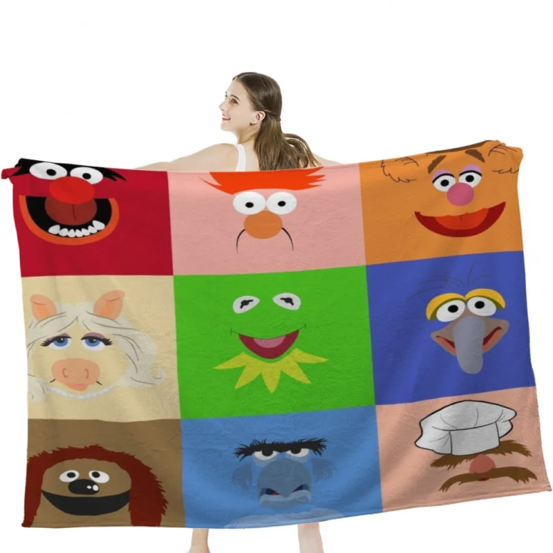 

Muppets Throw Blanket Soft Velvet Blanket Camping ,Travel Bedding Blanket