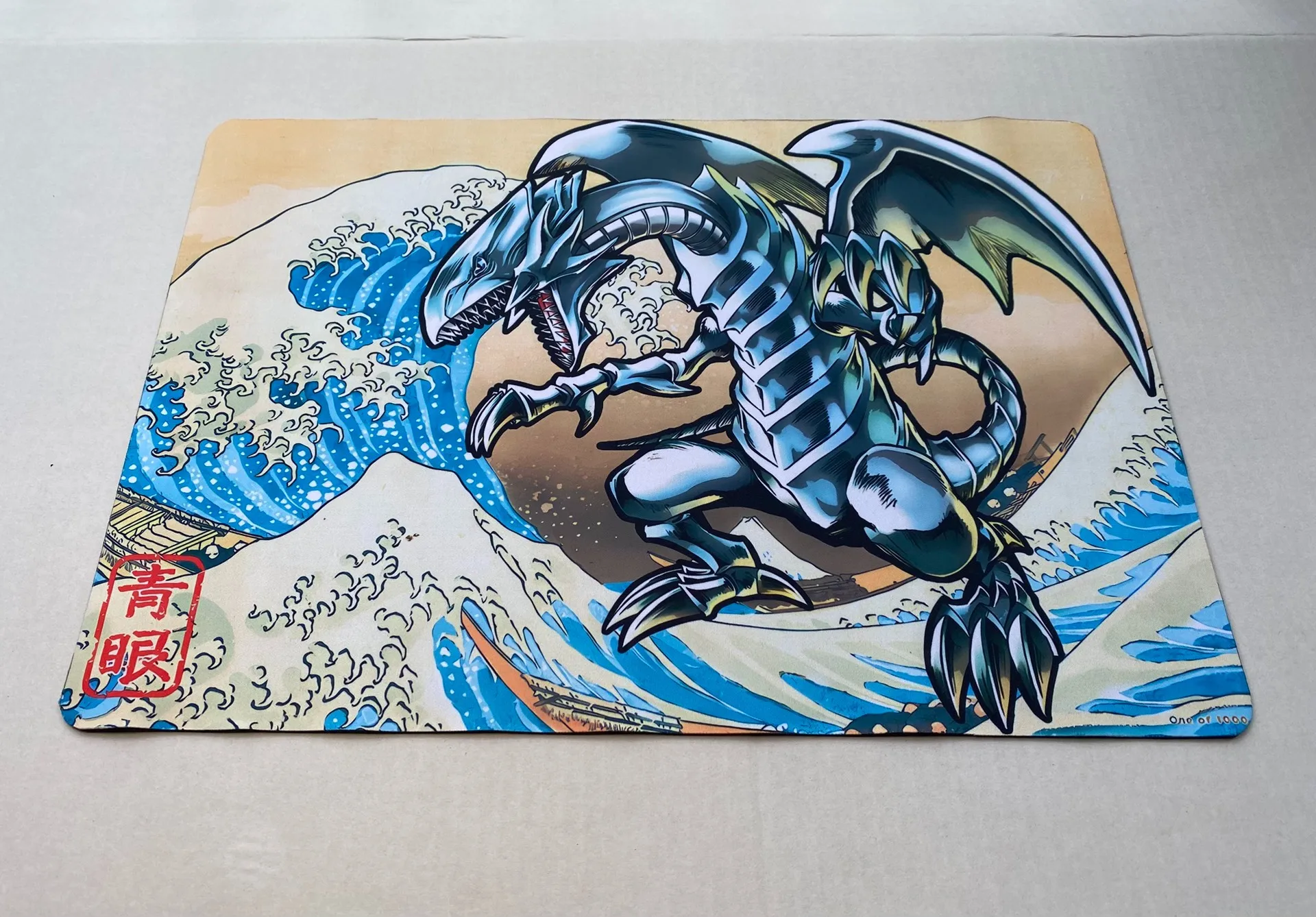 Фото Yugioh QCSER Ukiyo-e Blue-Eyes White Dragon Yu-Gi-Oh! TCG OCG Коллекционные карточные игры Коврик Duel Plate Резиновый коврик для карт Коврик для мыши №3