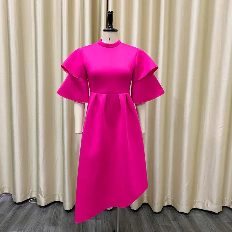 Новое осеннее поступление модный стиль африканское женское однотонное платье