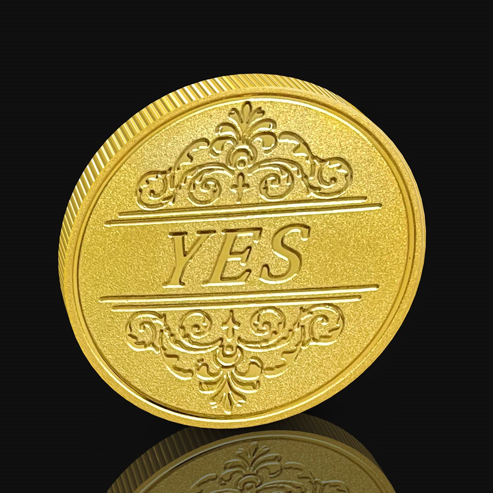 

Yes No Decision Coin Play with metal coins 30mm fingertip magic coins lucky coins frosted texture simple fashion accessories