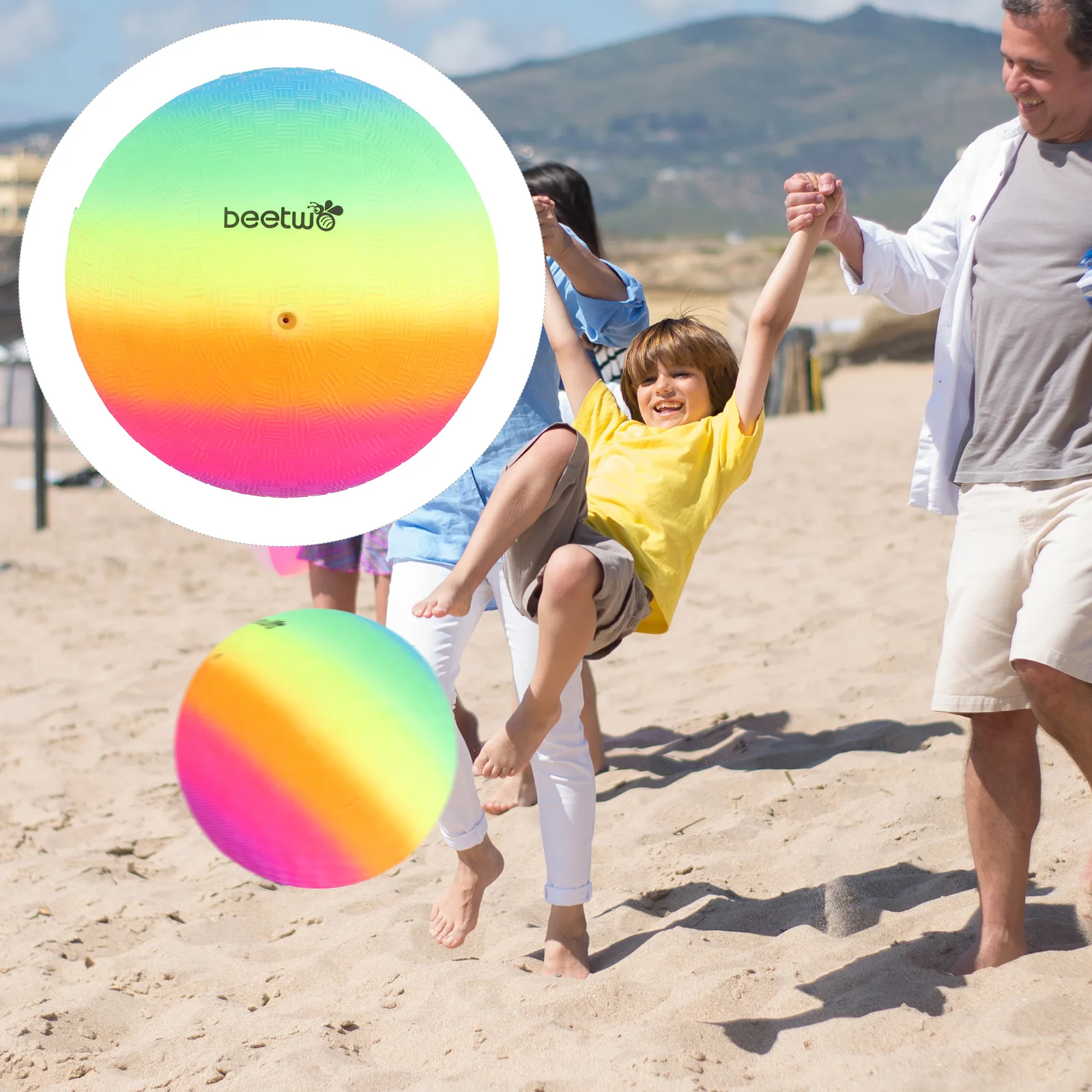 

Забавный надувной мяч радужного цвета, пляжный мяч, игрушка, утолщенный мяч из ПВХ, игровые принадлежности для детей, Детский футбол для малышей