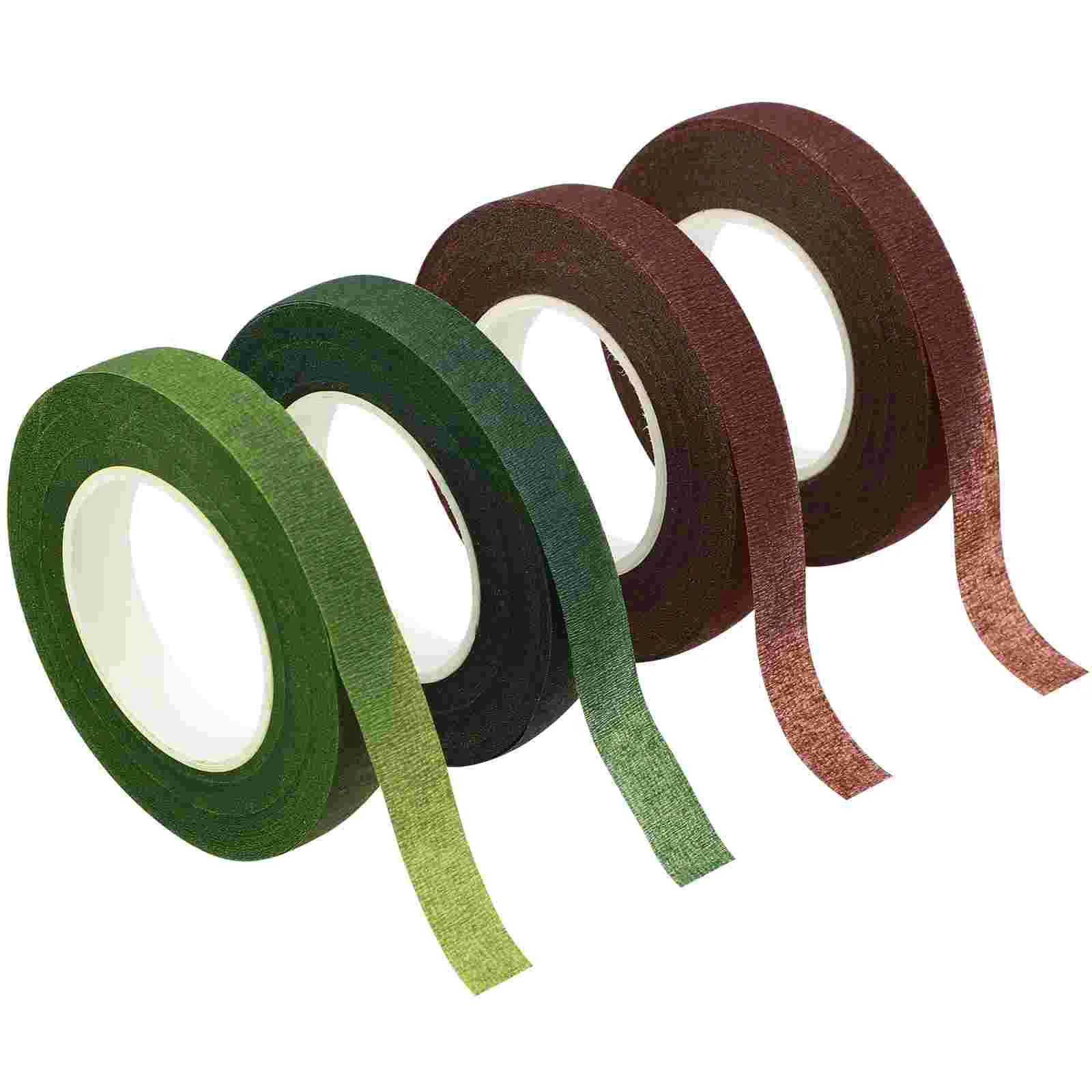 

4 Rolls 30 Yard Wide Dark Green Floral Tapes Adhesive Packing Tape for Bouquet Stem Wrap Florist Tape(Dark Green + Light Green