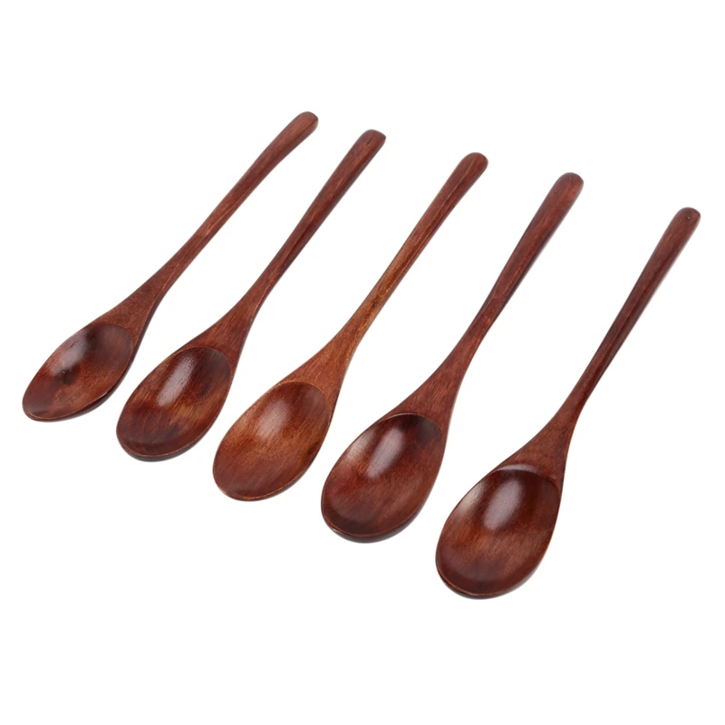 10 Pcs Wooden Spoons Forks Set Utensil Reusable Natural Wood Flatware For Cooking Stirring Eating