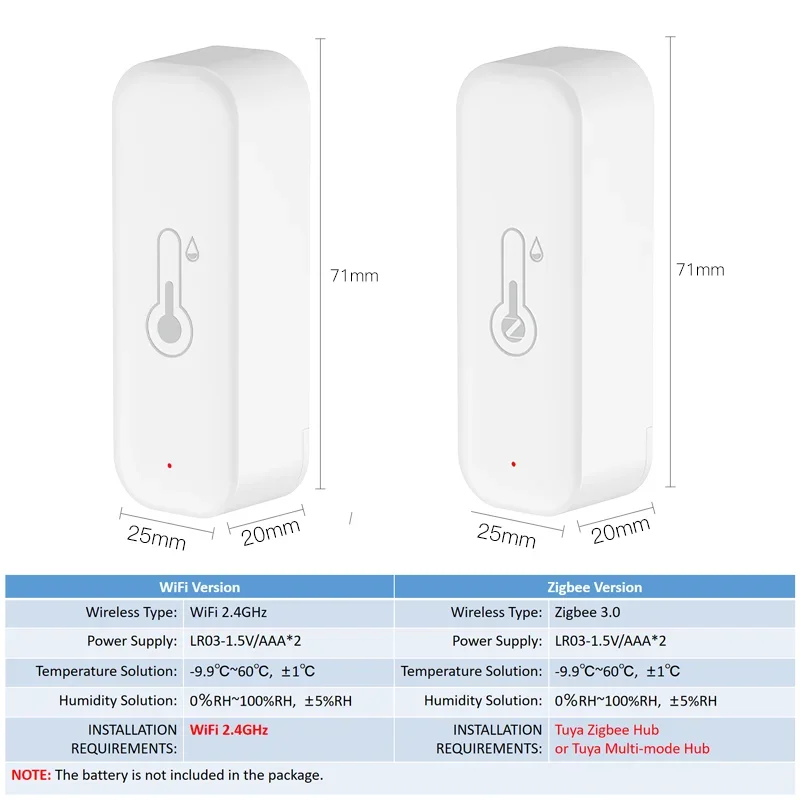 Умный Wi-fi И Zigbee Термометр Датчик Влажности Совместимый С Alexa Google Home