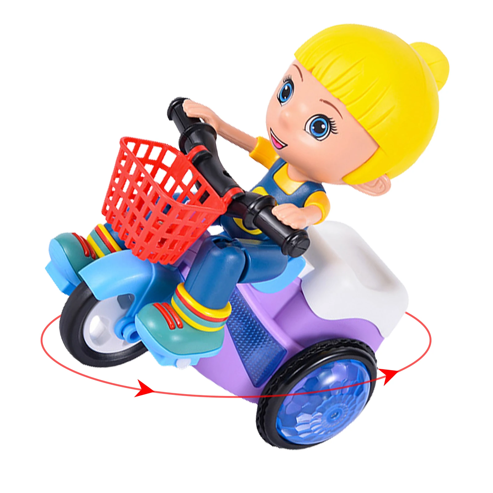 

Детский трюковый трицикл, электрическая мультяшная вращающаяся игрушка светильник лая музыкальная вращающаяся развивающая игрушечная ма...