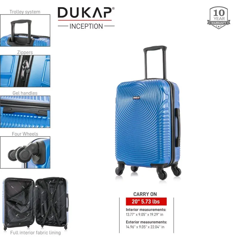 Inception Lightweight Hardside Spinner 20 inch Carry-On Black
