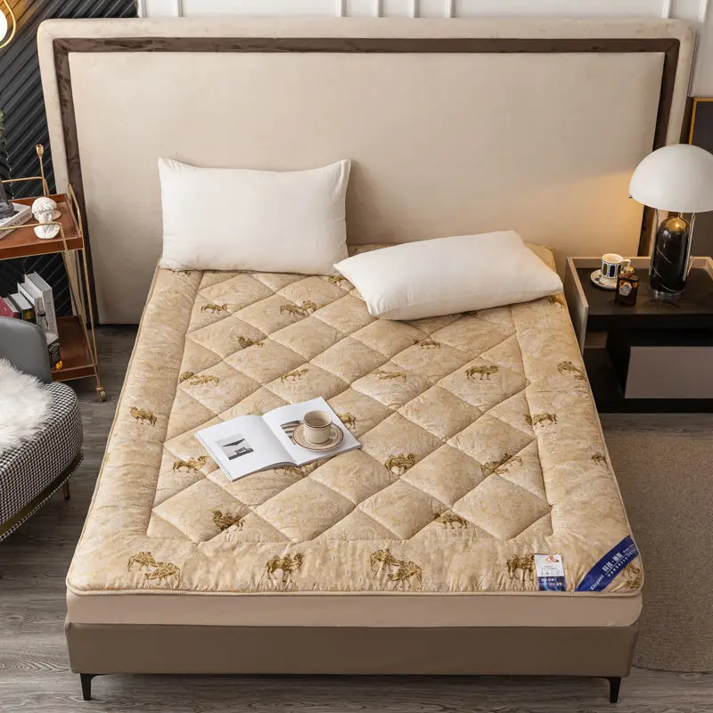 

Camel Hair Mattress Upholstery Thick Winter Warm Home Sleeping Pad Protection Pad Quilt Dormitory Mattress Pad Cold Protection