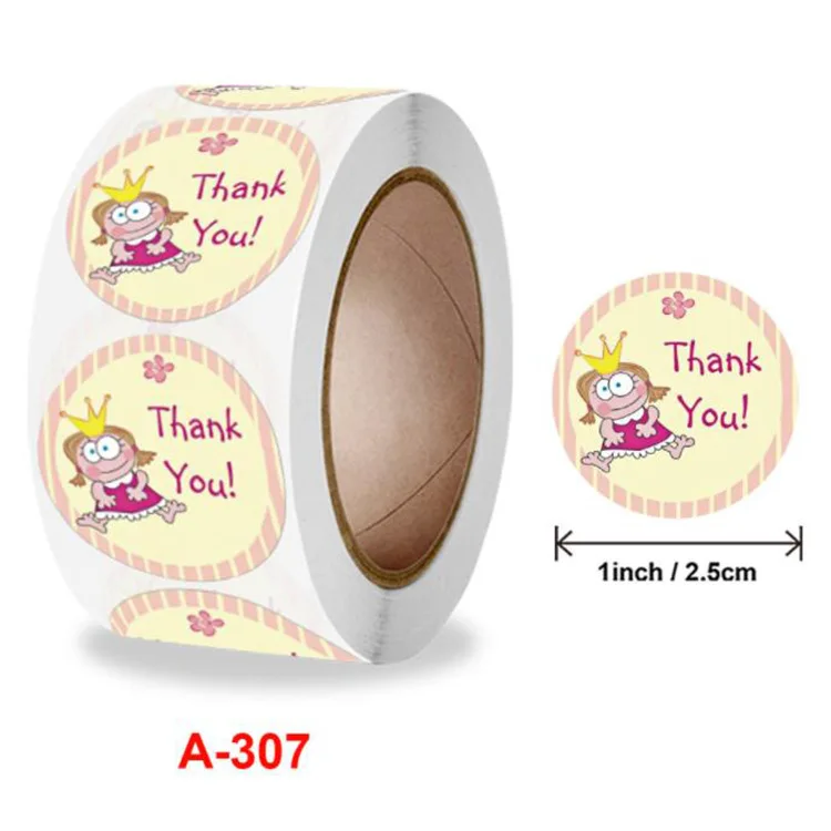 100/500 шт./компл. рулон наклейки с цветами thank you товары для дня рождения Мультяшные