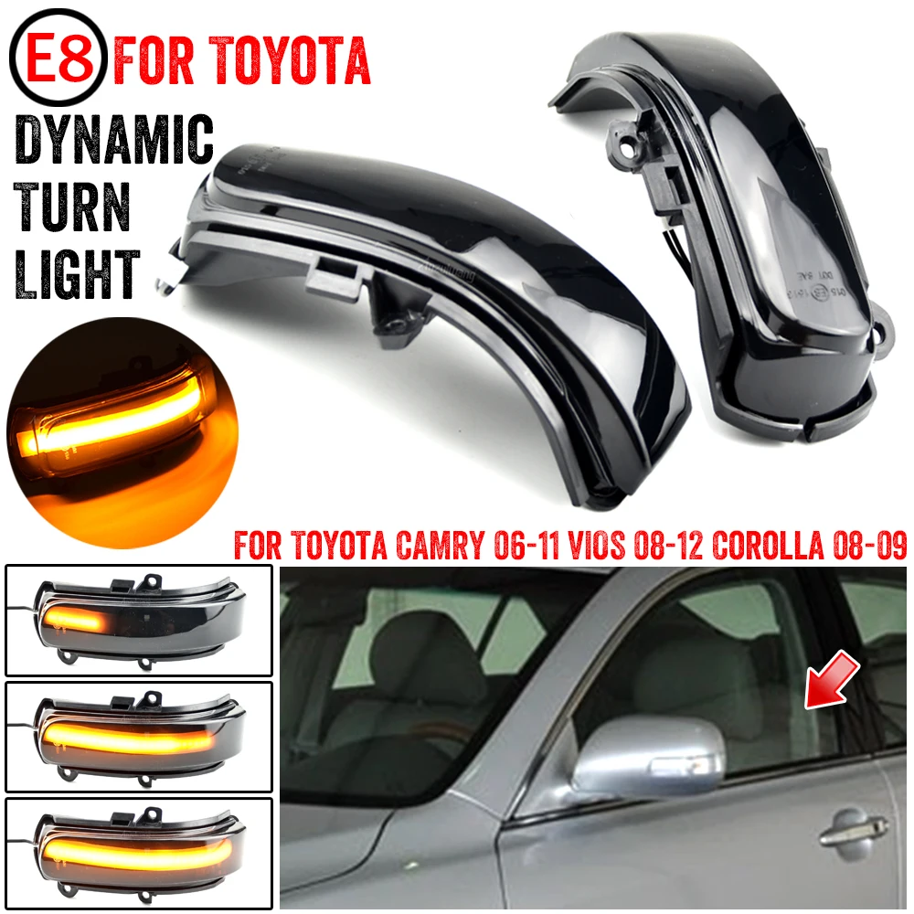 

Flashing Mirror Lamp Dynamic Blinker Car Led Turn Signal Light For Toyota CAMRY 2006-2011 VIOS 2008-2012 Corolla 2008-2009