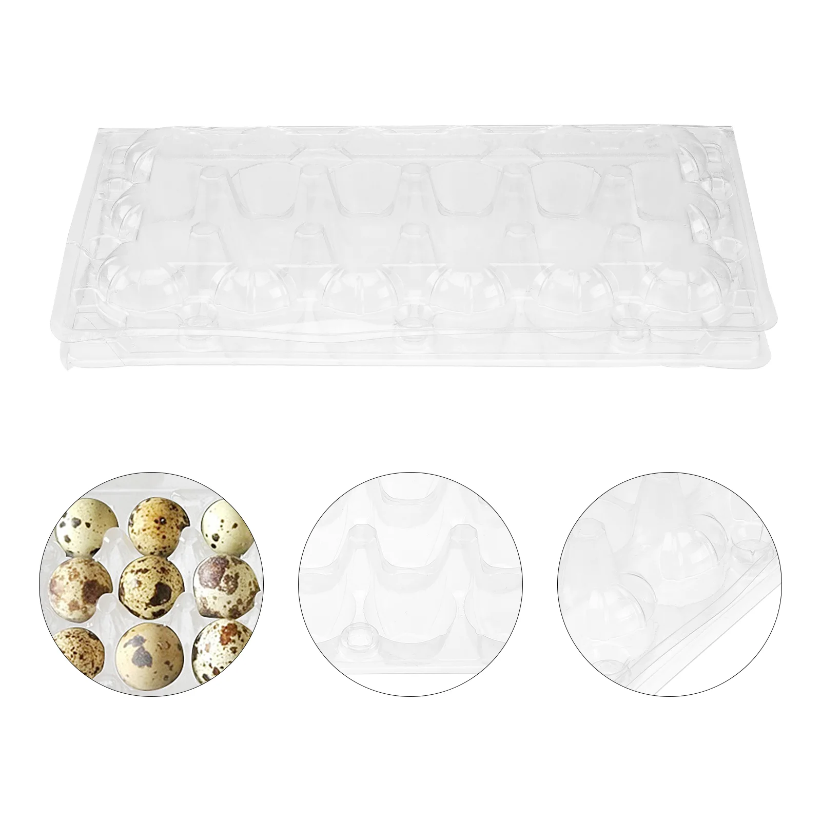

Egg Quail Holder Cartons Carton Storage Container Tray Box Eggs Clear Carrier Dispenser Case Trays Refrigerator Organizers