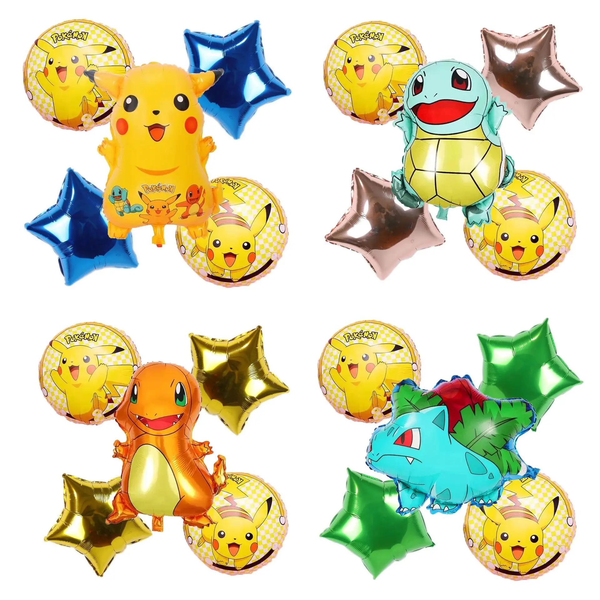 

Pikachu Pokémon Simple Package Series Aluminum Film Balloons Children's Birthday Decoration Party Decoration Balloons