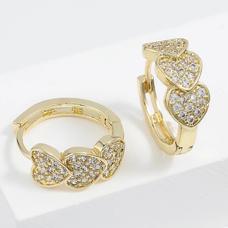 Модные Круглые Медные Серьги-кольца С Фианитами Для Женщин И Девочек Золотые