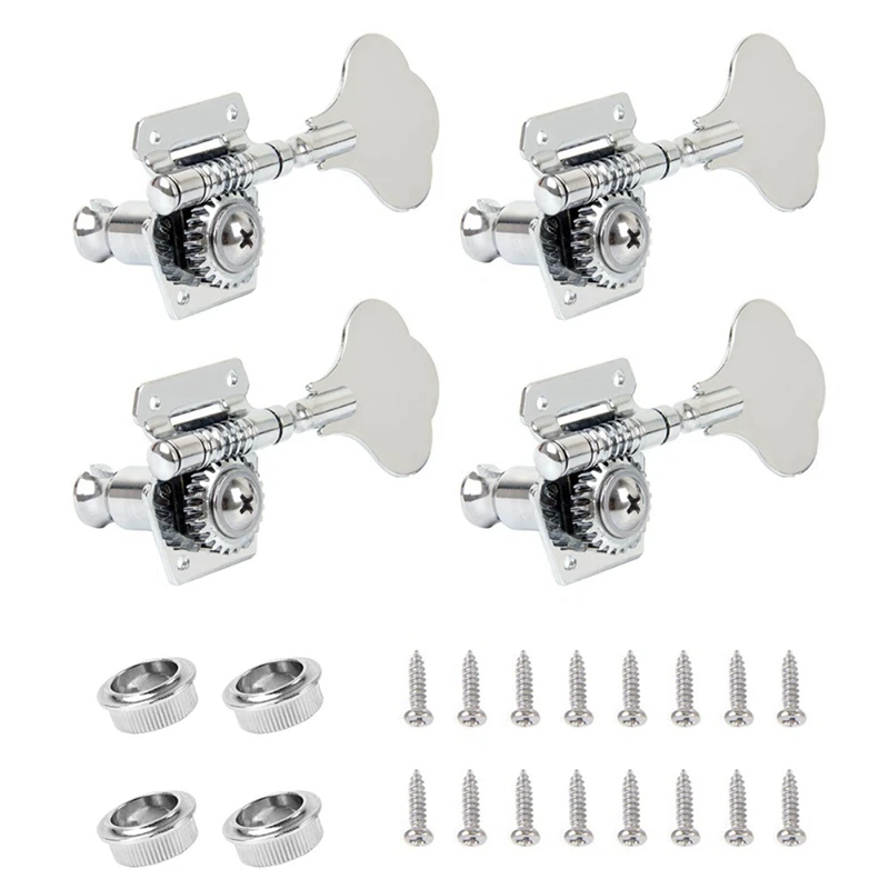 

8Pcs Guitar Tuning Pegs Electric Bass Tuner Peg Guitar Open Gear Tuning Pegs Machine Heads For Fender Jazz Bass Silver