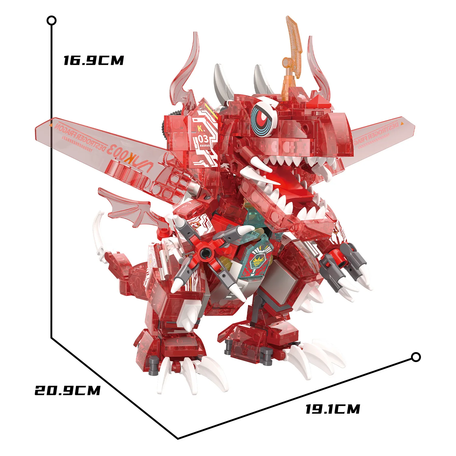 Мини-конструктор Idea монстров красный архид три головы демон дракон Горилла