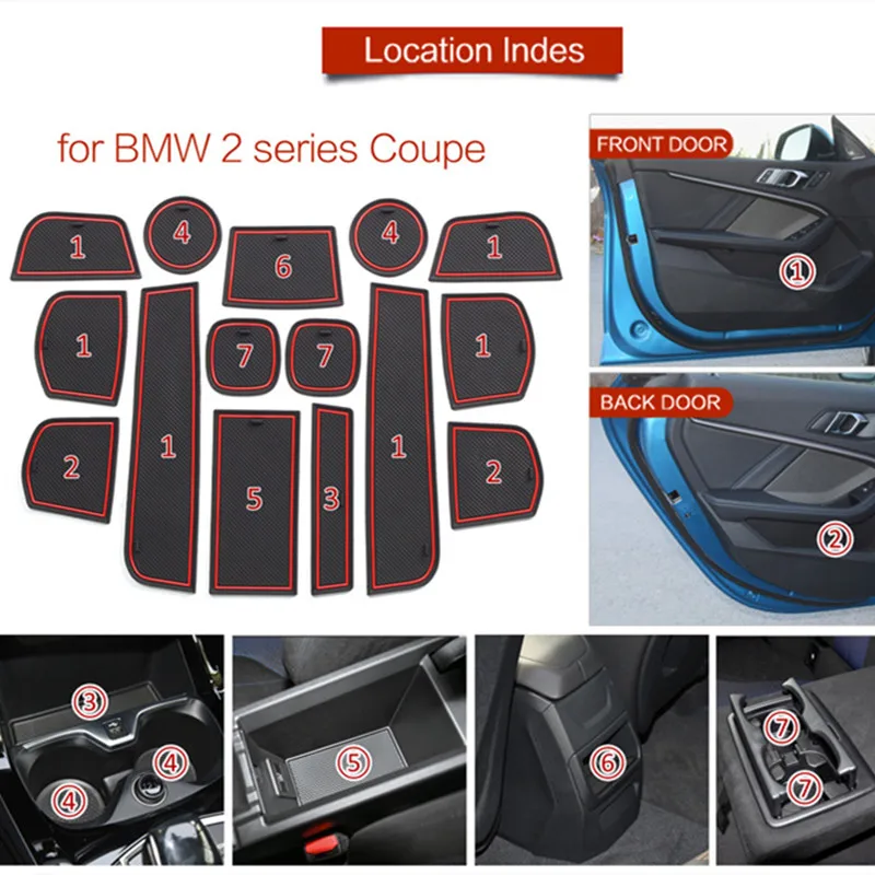 

Противоскользящий коврик для автомобиля, для BMW 2 серии Купе 2020 2021