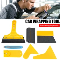 7pcs car window tint tools kit set fitting car vinyl wrap application tool with triangle squeegee wrap knife rubber roller