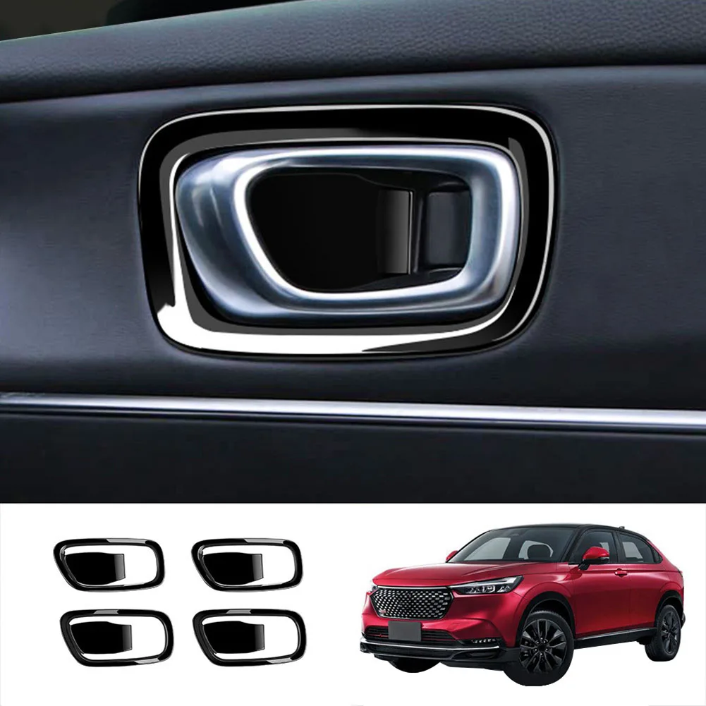 

4Pcs Glossy Black Inner Door Handle Bowl Panel Cover Trim for Honda HRV XRV XR-V HR-V 2022 2023 Interior Mouldings
