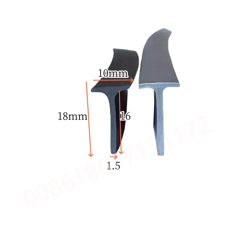 

Резиновая Т-образная лента с крышкой зазора для дверей, окон, мебели, солнечных уплотнений, корпус панели из стекла/металла/дерева, 10x18 мм, серый, черный