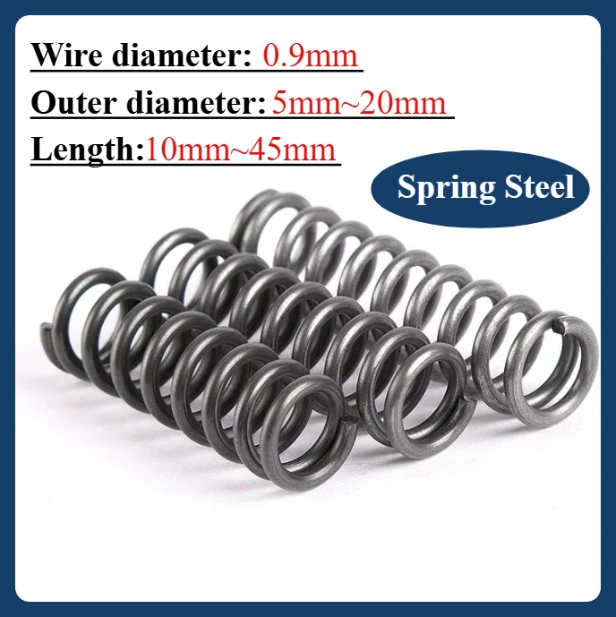 

10 шт./лот 0,9 мм пружинная сталь пружина сжатия внешний диаметр 5 ~ 20 мм длина 10 ~ 45 мм пружина давления