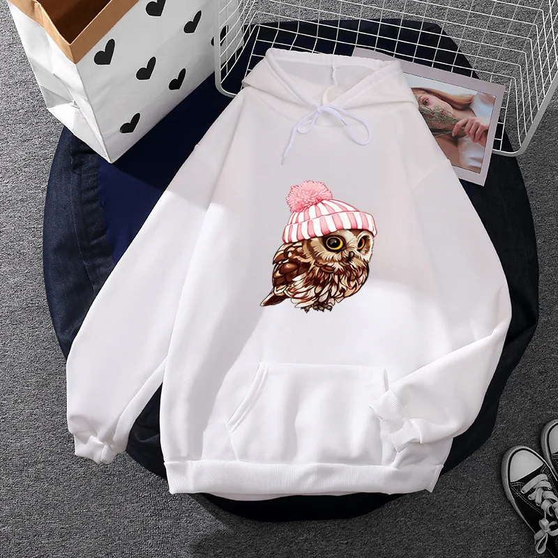 

2022 Hot Hoodie Unisex Fashion owls Cute Hooded Tops Hip Hop Streetwear Clothing Autumn Winter Sportswear Harajuku