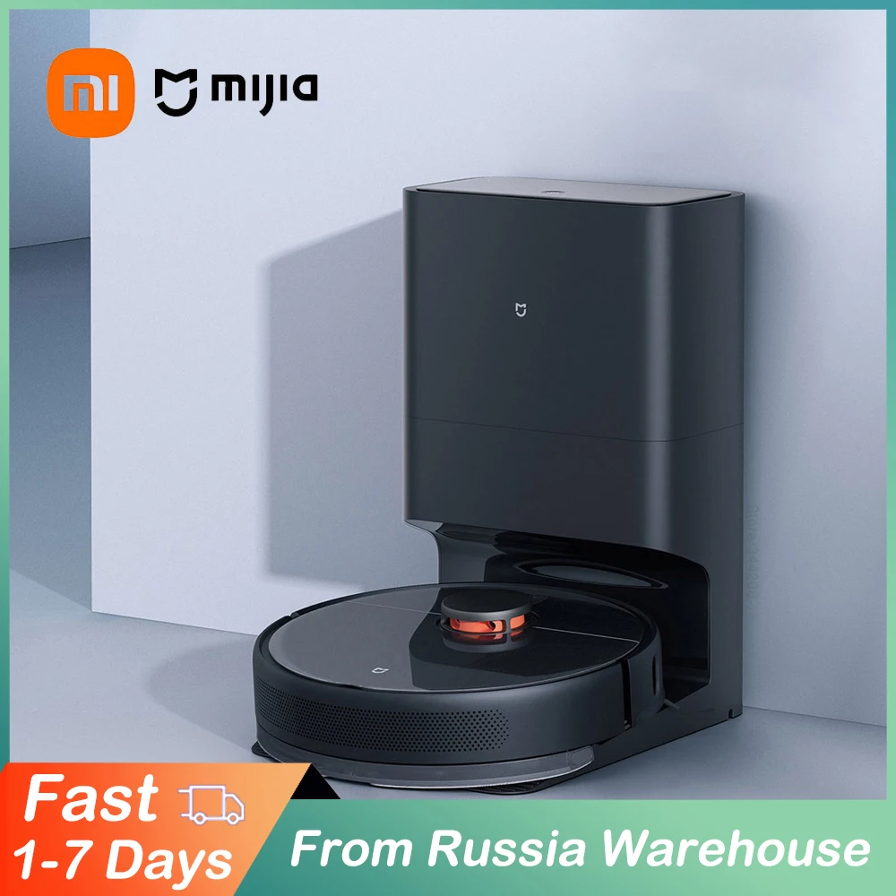 Робот-пылесос XIAOMI MIJIA для дома, устройство для уборки грязи, подметания, мытья, циклонная всасывающая умная док-станция для сбора пыли - Апрельский топ товаров с Али